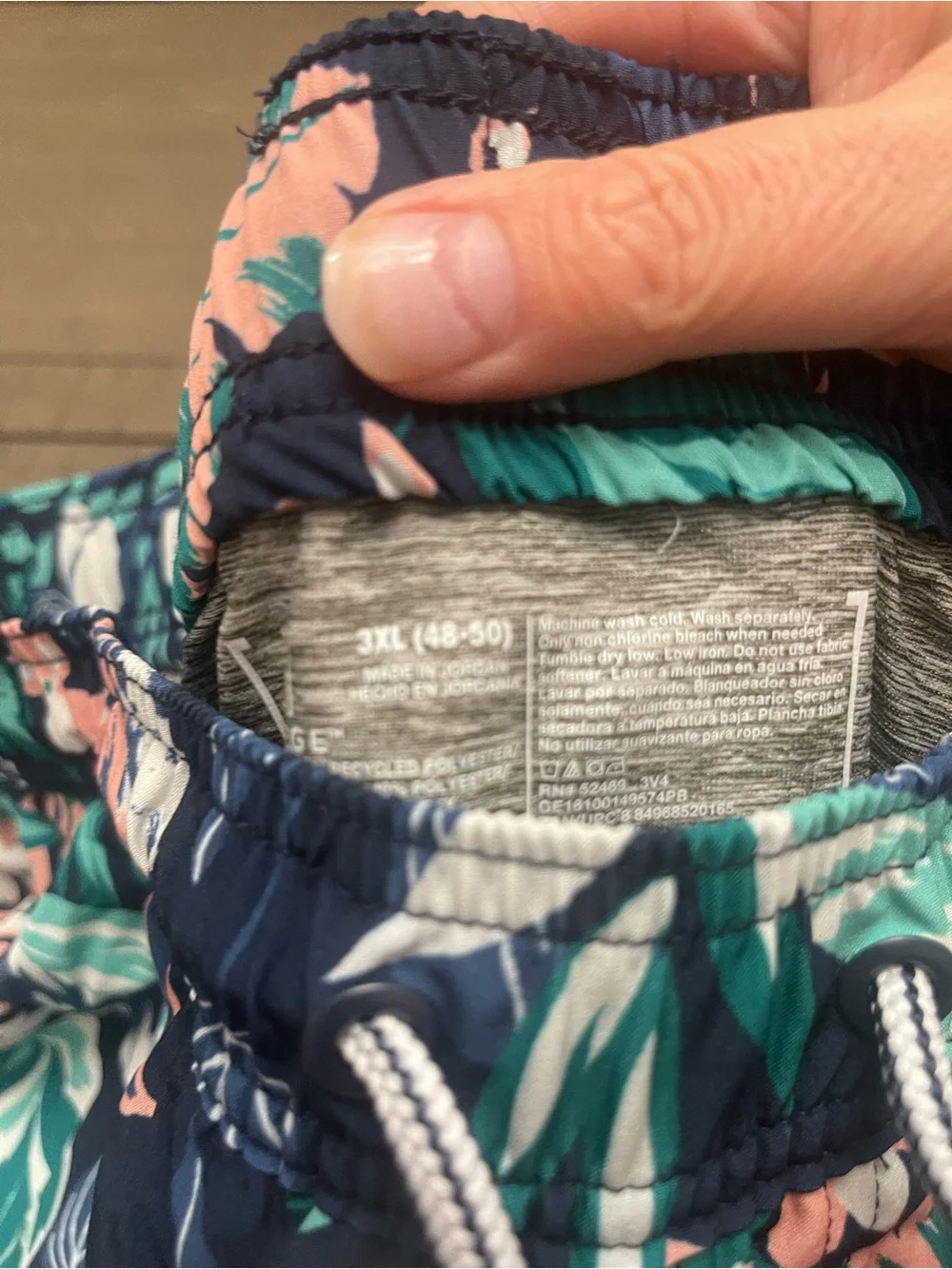 George Navy Floral-Leaf Men's Swim Trunks
